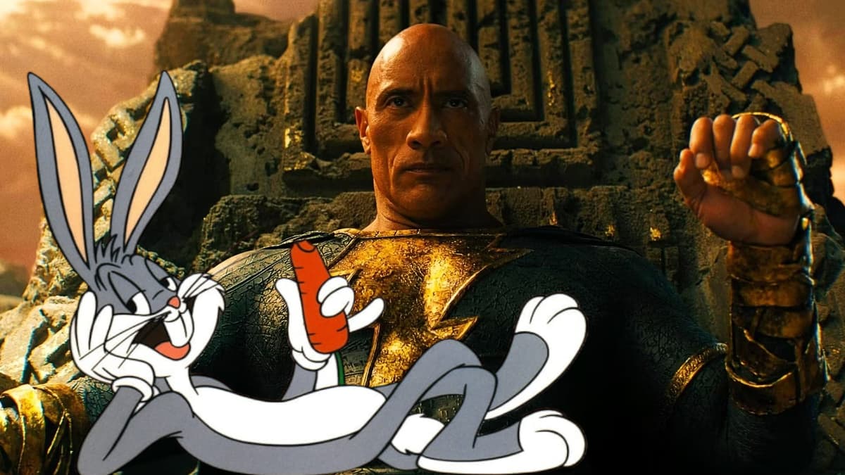 Multiversus Black Adam Dwayne Johnson Bugs Bunny mocking Warner Bros