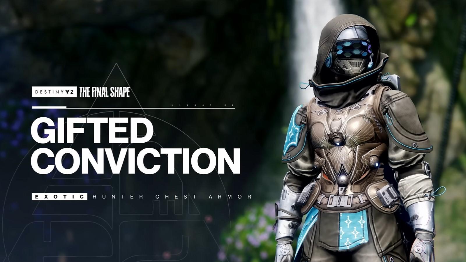 The Gifted Conviction Hunter chest Exotic in Destiny 2: The Final Shape