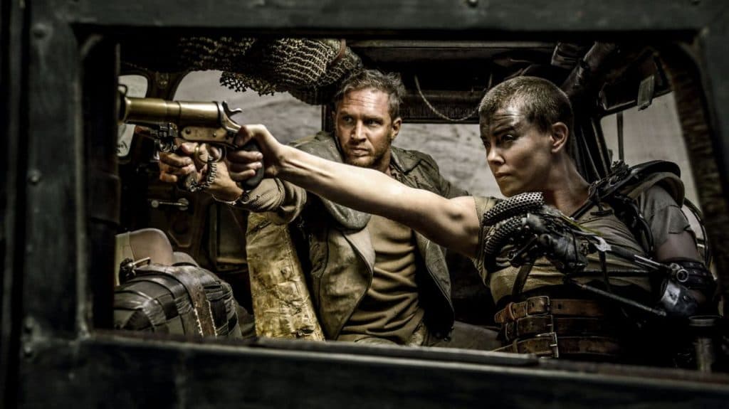 Tom Hardy and Charlize Theron in Mad Max: Fury Road