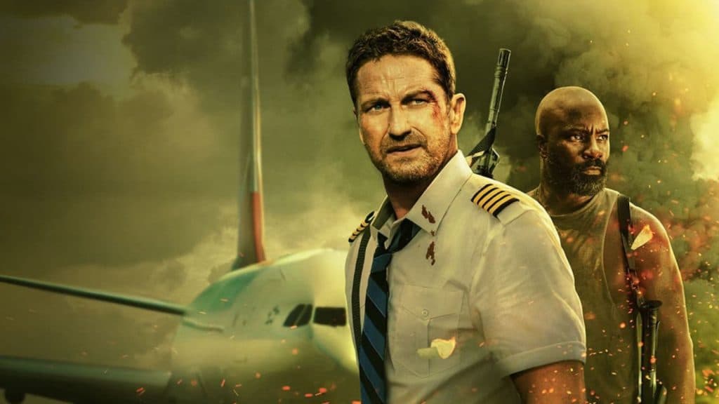 Gerard Butler, and Mike Colter in PLane.