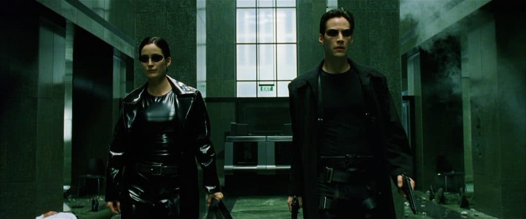 Neo and Trinity in The Matrix