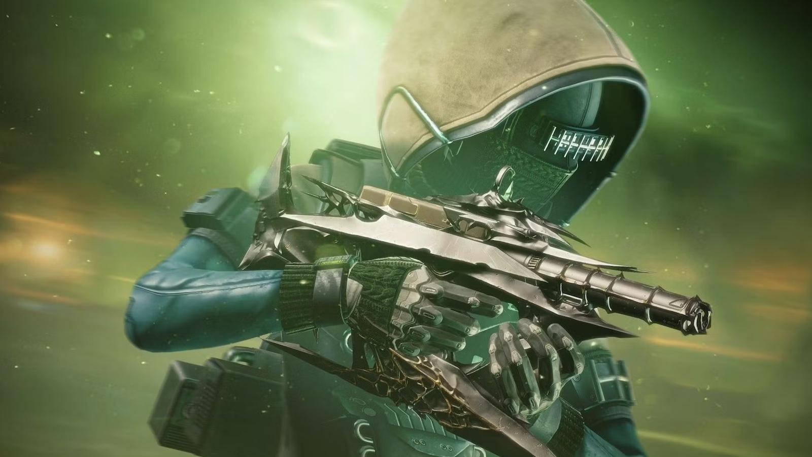 Destiny 2 character holding SMG