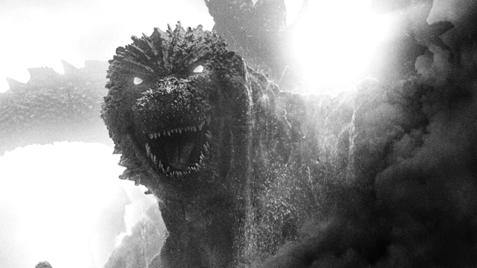 Godzilla Minus One in black and white