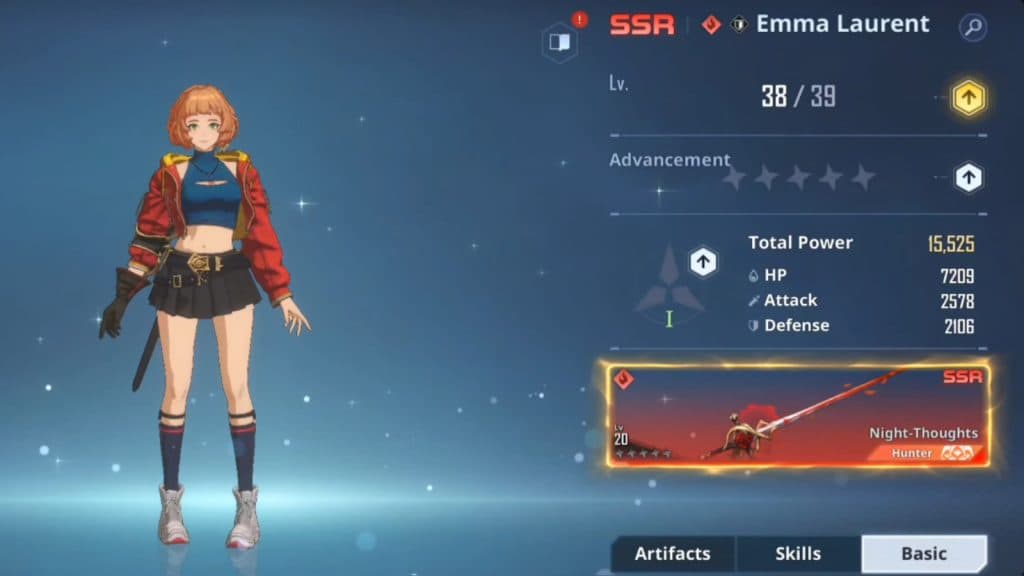 Emma Laurent stats in Solo Leveling: Arise