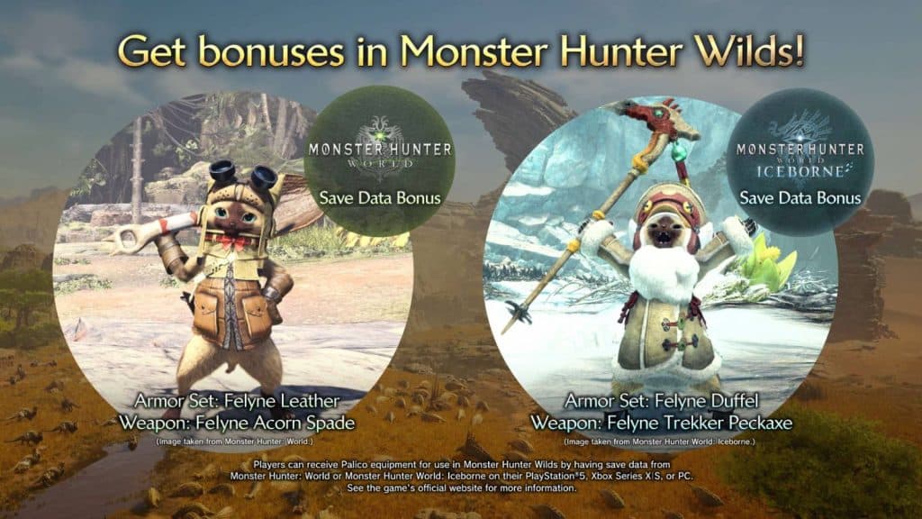 Monster Hunter Wilds special Palico gear