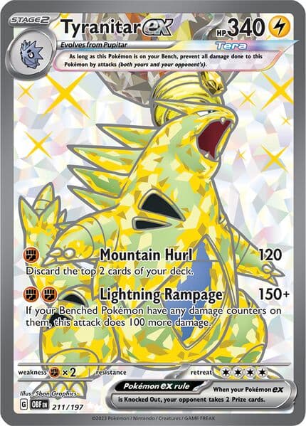 tyranitar ex from obsidian flames