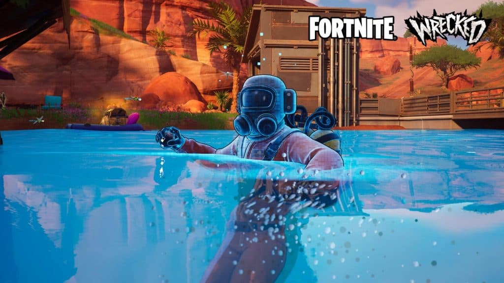 Player healing in Oasis Pool in Fortnite Chapter 5 Season 3