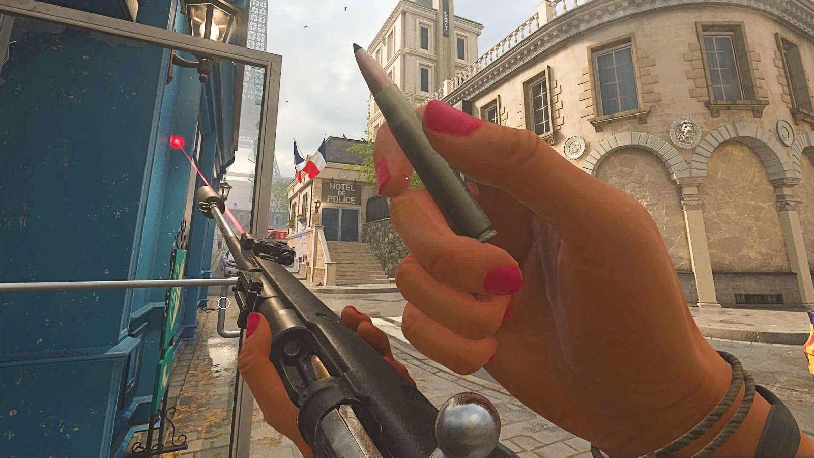 Kar98 weapon inspect on Paris map in Modern Warfare 3