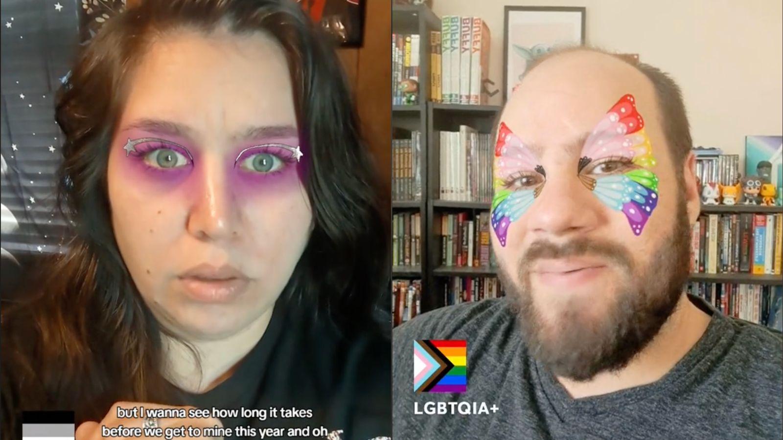 People trying TikTok's LGBTQIA+ makeup filter