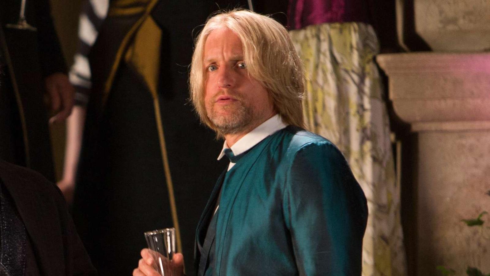 Woody Harrelson as Haymitch in The Hunger Games movie.