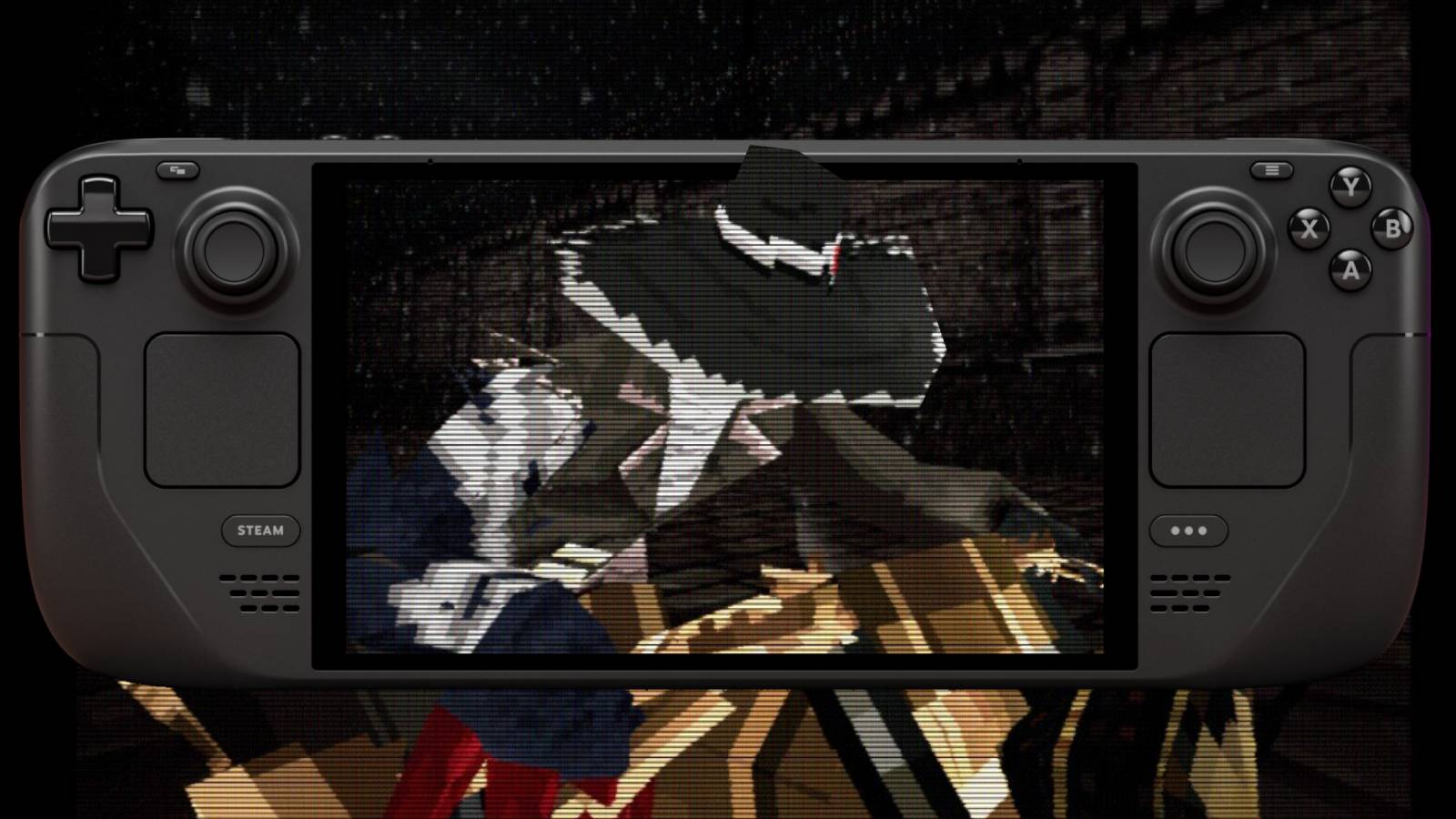 A screenshot from Nightmare Kart on the screen of a Steam Deck.