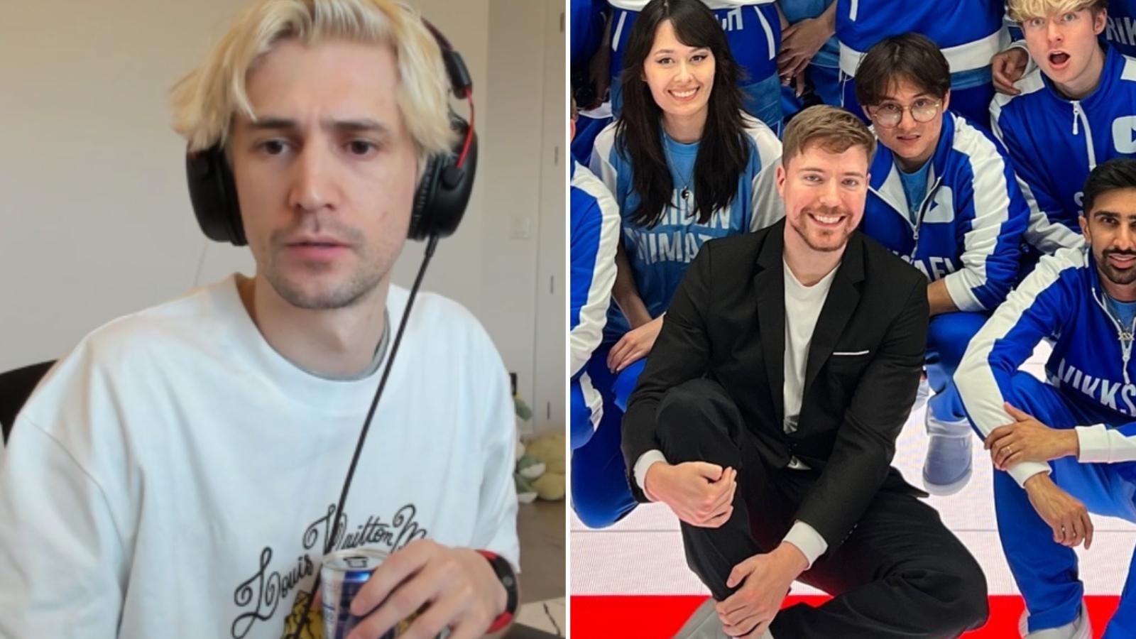 xqc not invited to mrbeast's biggest video