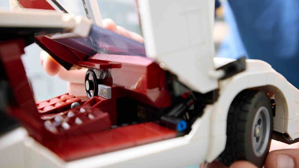 The interior of the LEGO Lamborghini Countach