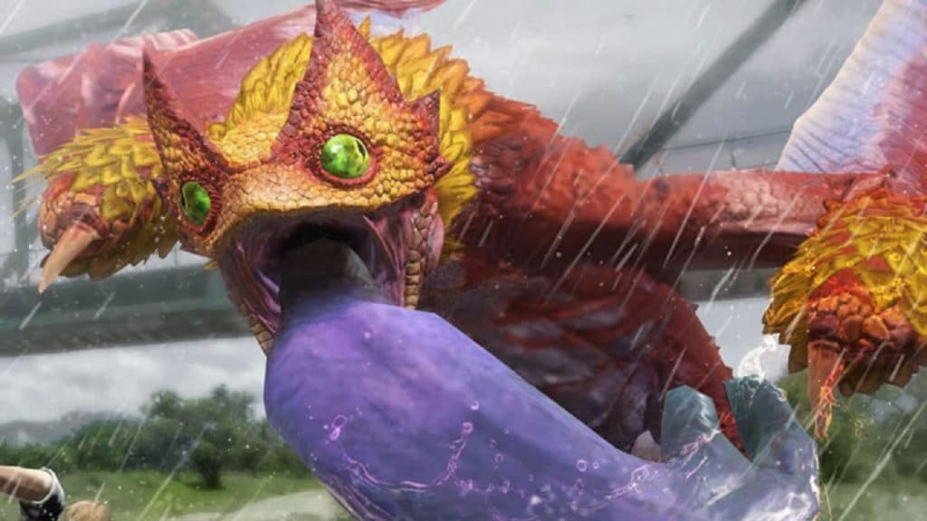 Coral Pukei-Pukei using its tongue attack