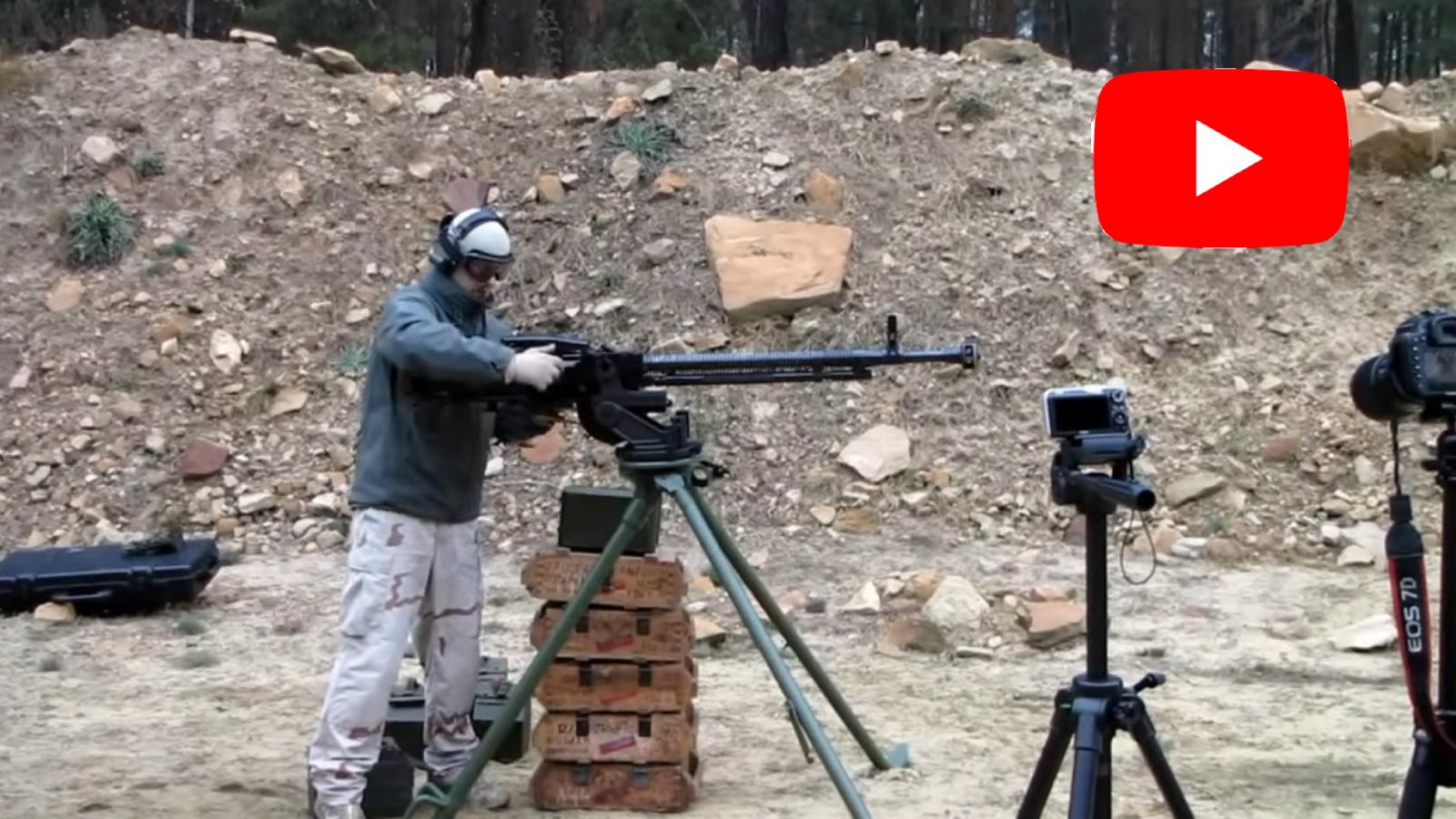 Man firing gun with YouTube logo top right corner.