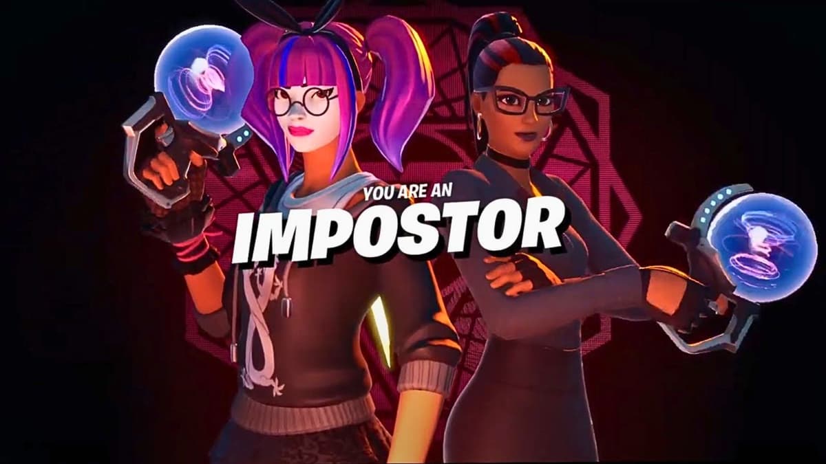 A screenshot featuring the Impostor game mode in Fortnite.