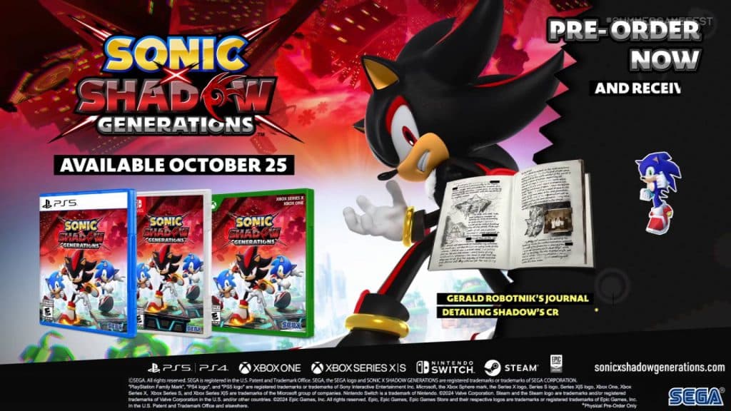 Sonic X Shadow Generations release date