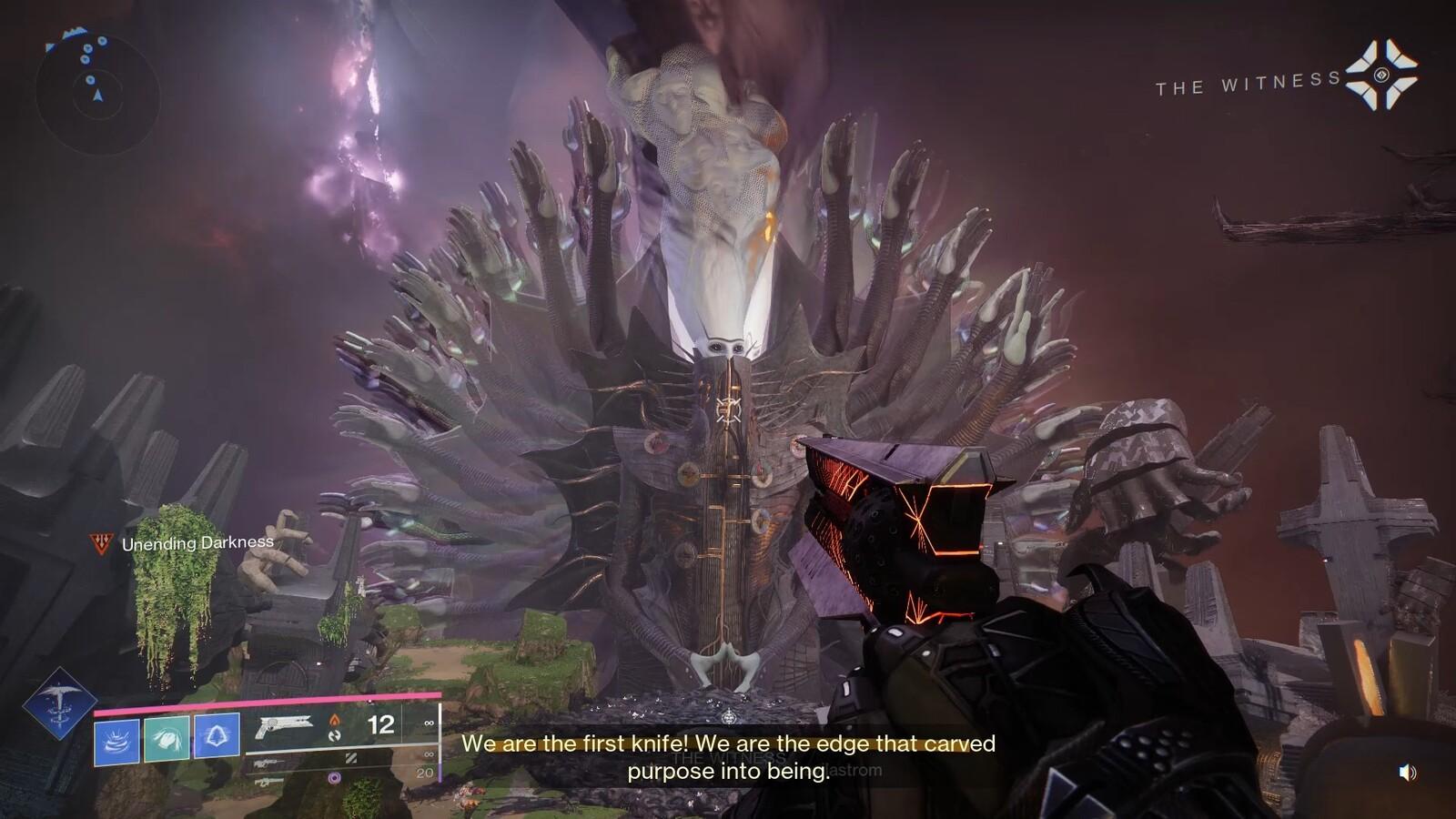 The Witness at the conclusion of the Excision activity in Destiny 2