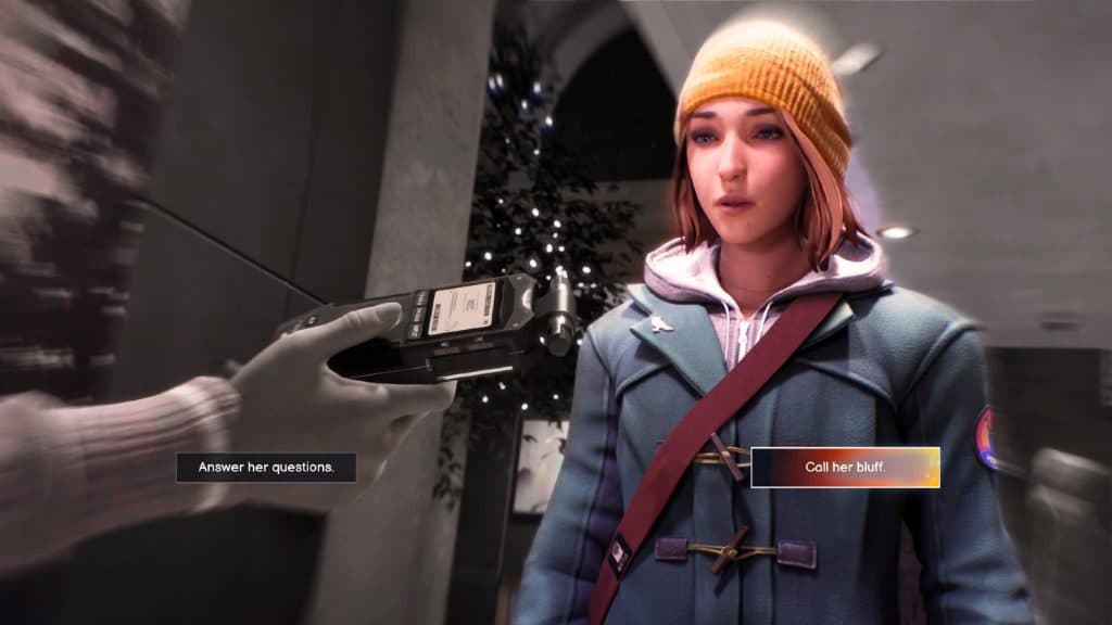 An image of Life is Strange gameplay featuring a player decision.