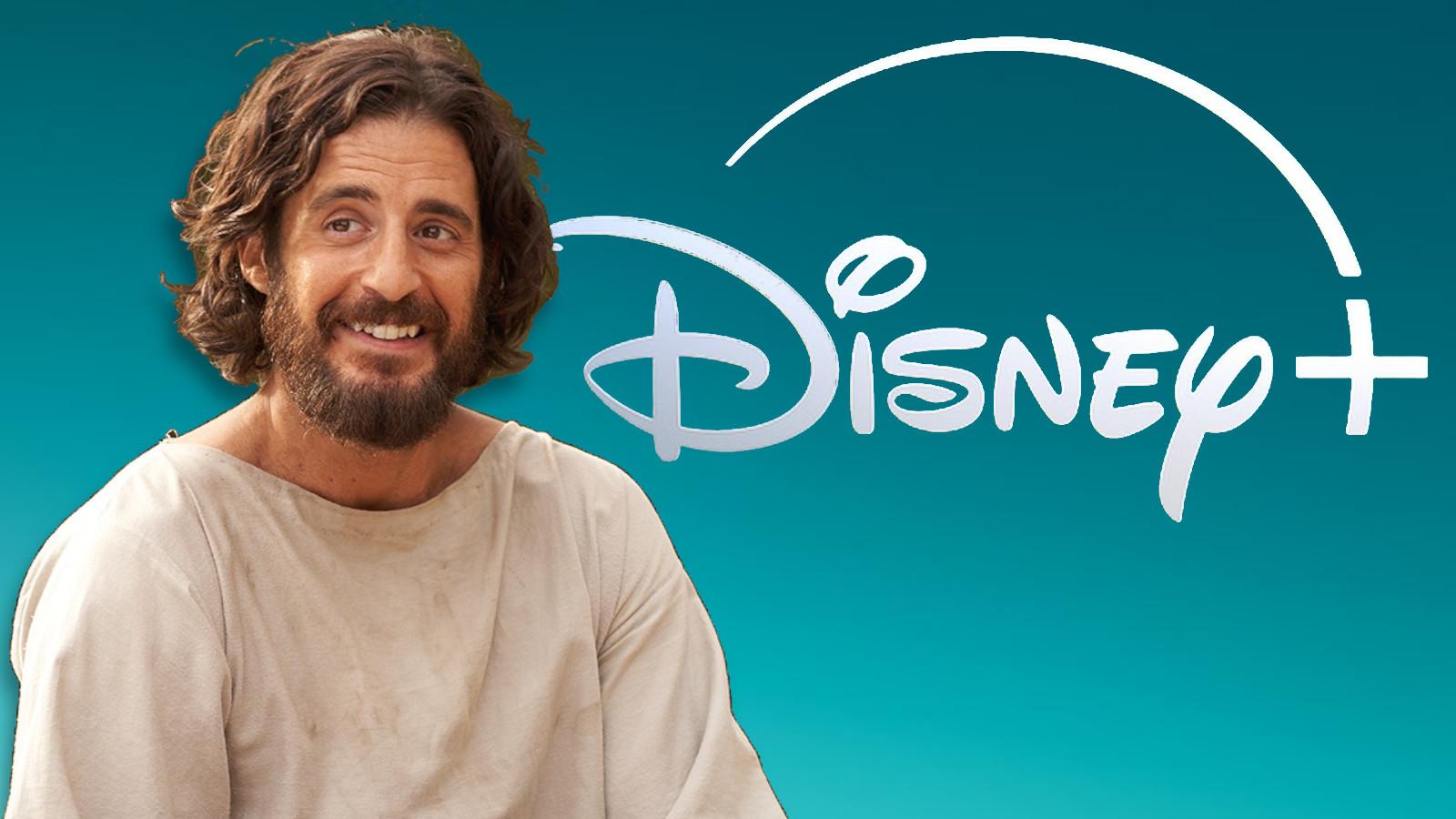 The Chosen's Jesus with the Disney+ logo