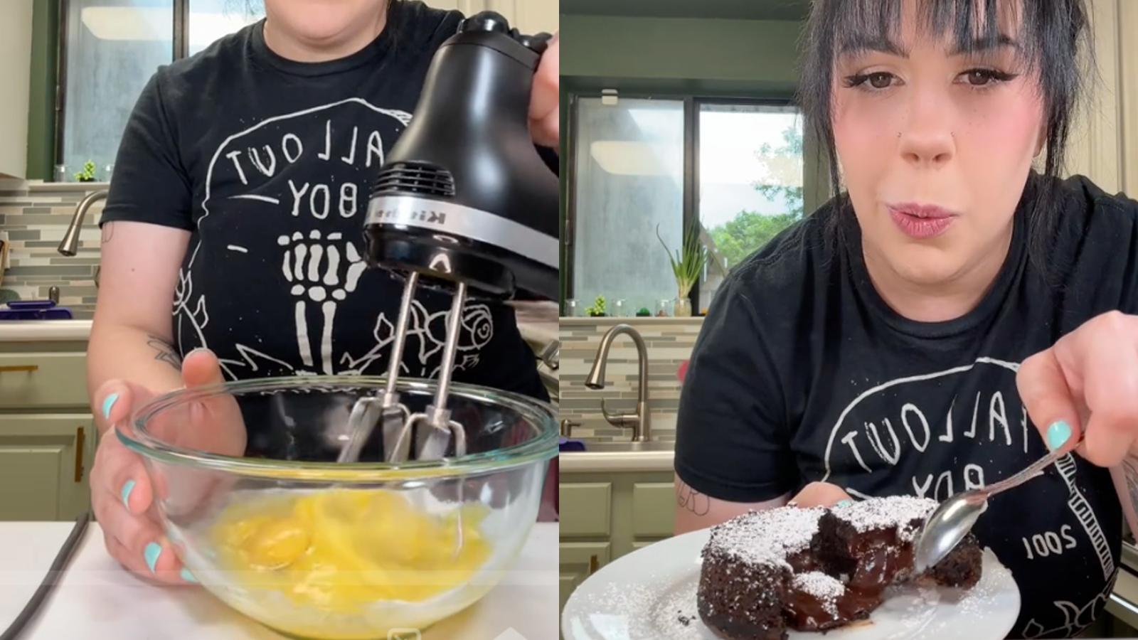 Ex Domino's employee makes lava cake at home