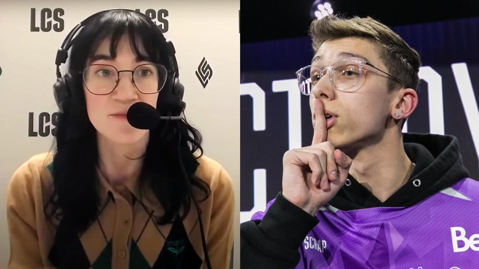 Side-by-side image of LCS analyst Emily Rand and Call of Duty pro Scrappy