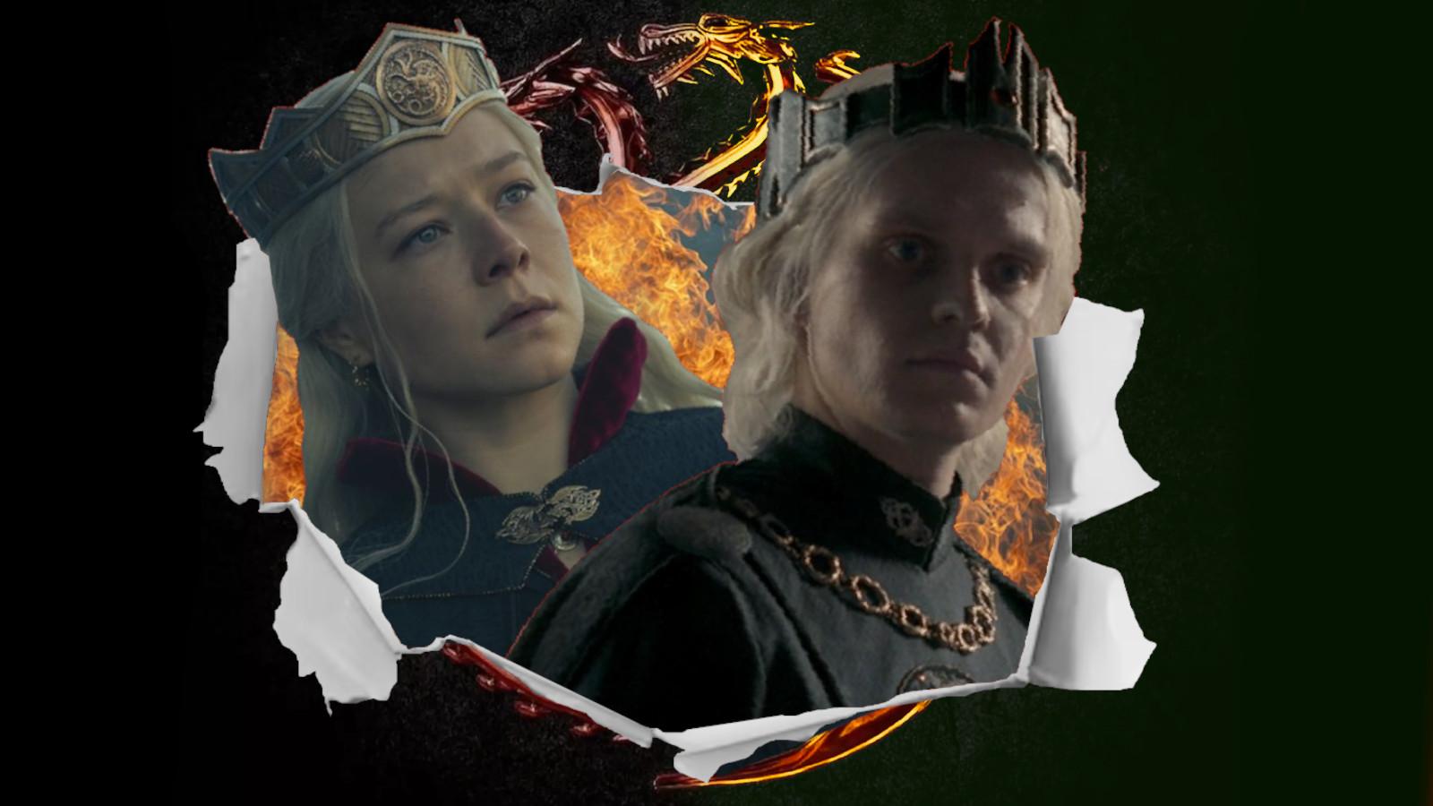 Rhaenyra and Aegon the leaders of the Greens and Blacks in House of the Dragon
