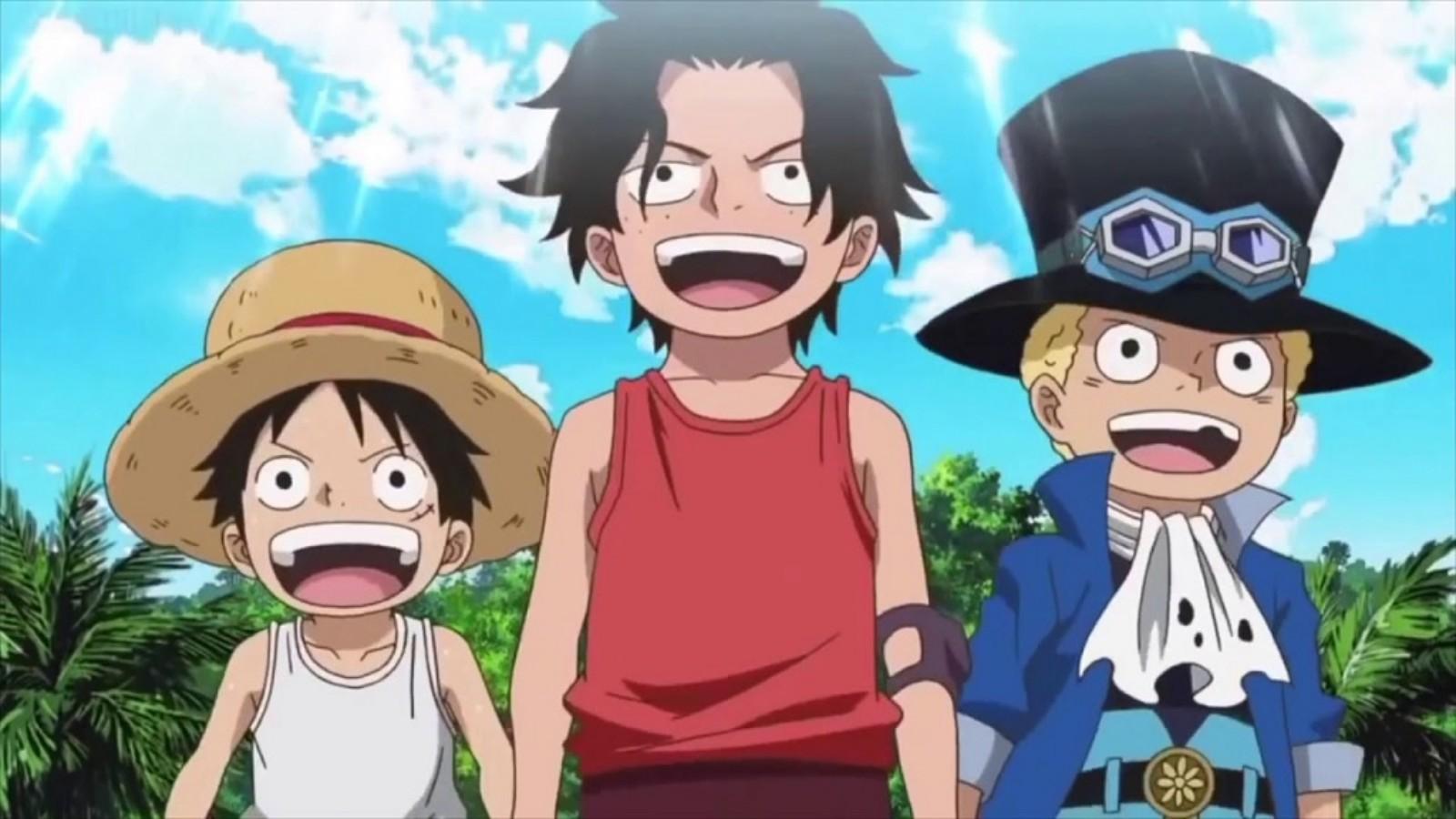 Luffy, Ace, and Sabo as children