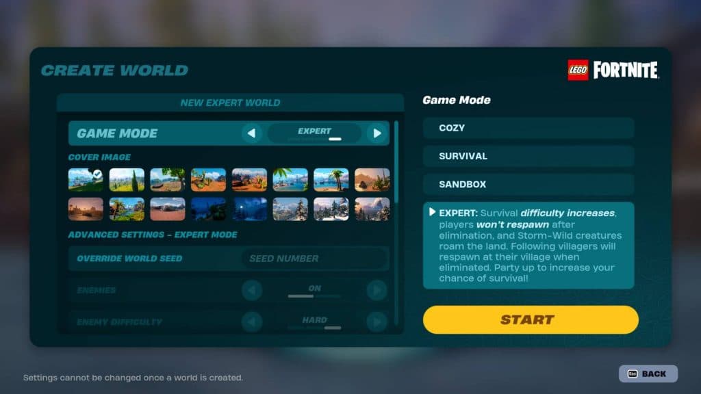 LEGO Fortnite Expert settings