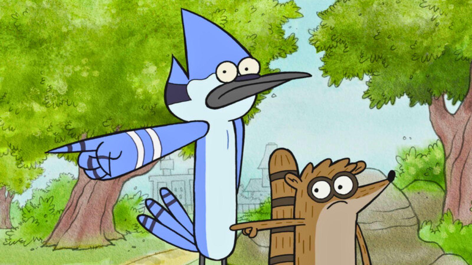 Mordecai and Rigby in Regular Show.
