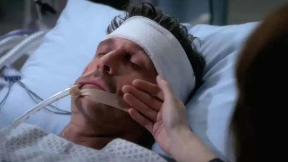 Patrick Dempsey as Derek Sheperd in Grey's Anatomy Season 11 Episode 21.