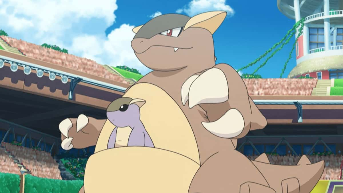 Kangaskhan from Pokemon anime.