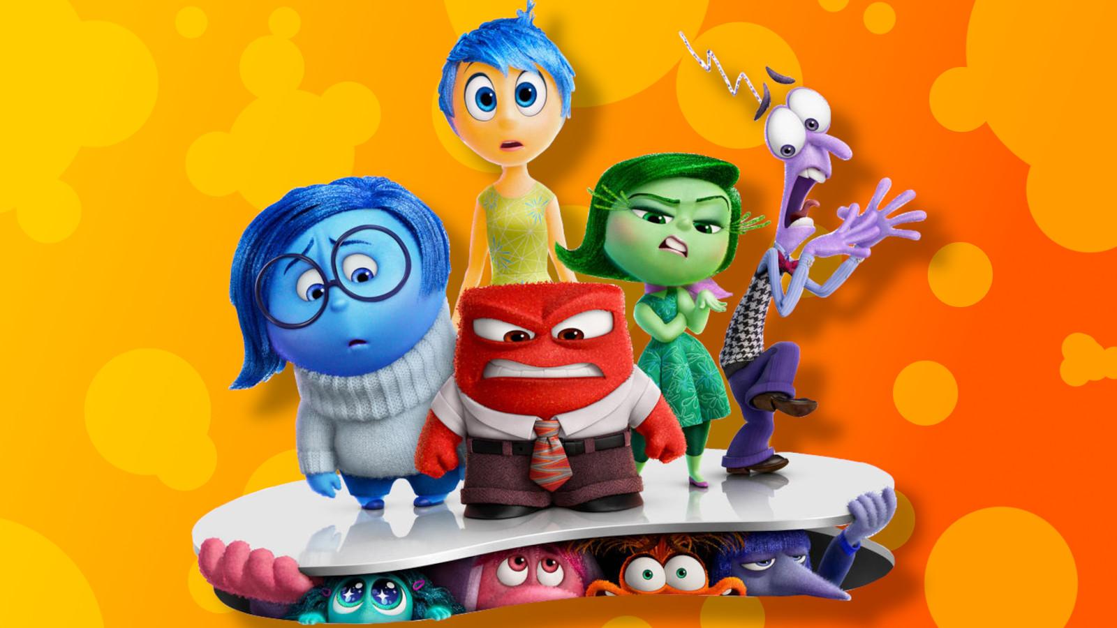 Joy, Sadness, Fear, Disgust, Anger and the new emotions from Inside Out 2.