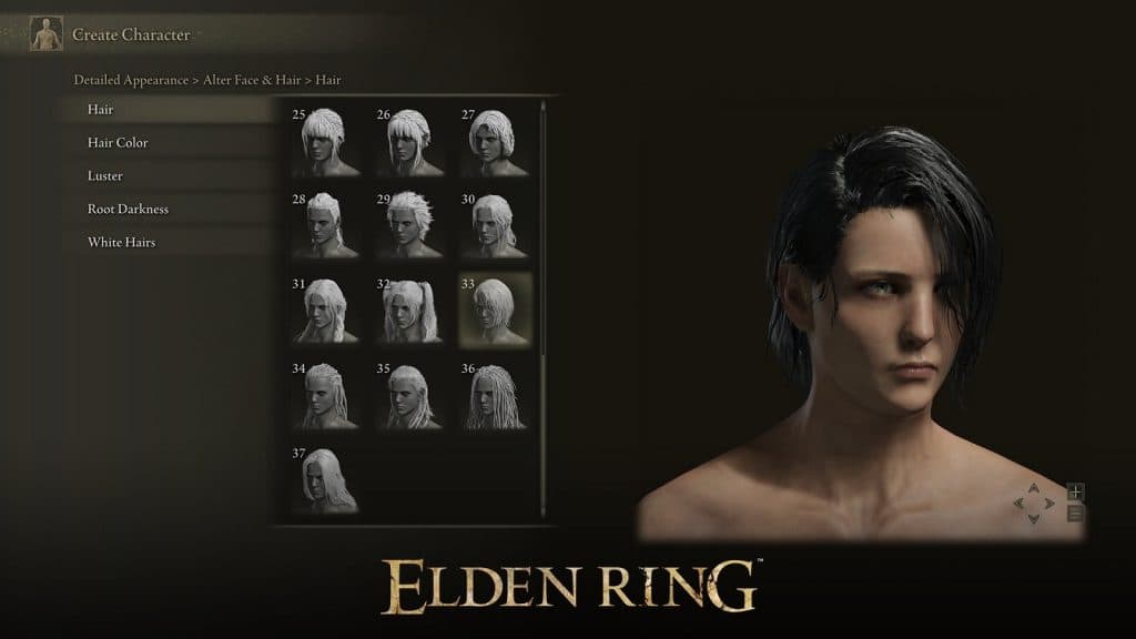 Elden Ring patch brings new hair styles to the game before shadow of the erdtree drops in game menu of character customization