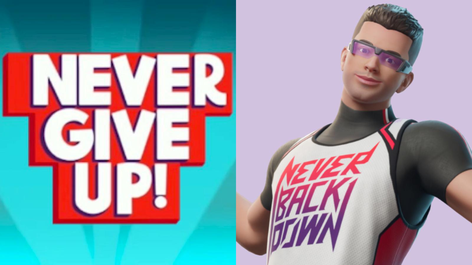 Nick Eh 30 Never Give Up Fortnite free emoticon.