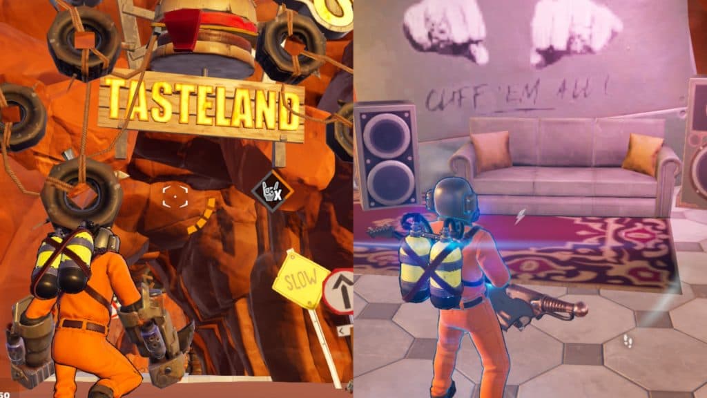 Une capture d'écran montrant l'emplacement de l'œuf de Pâques de Fortnite Metallica.