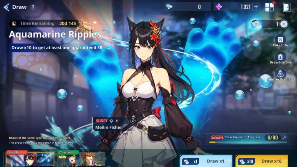 Aquamarine Ripples Meilin Fisher hunter banner in Solo Leveling: Arise