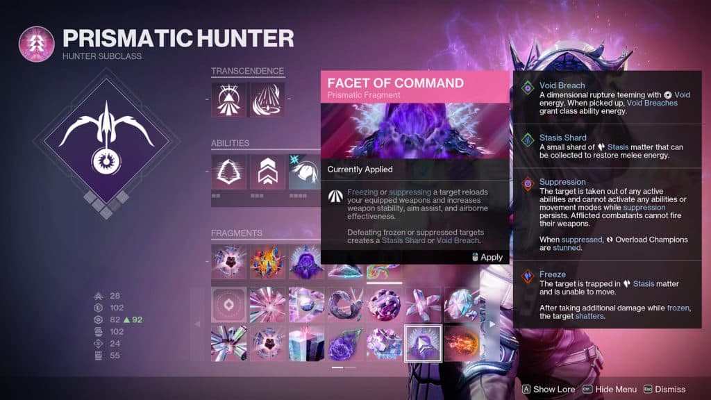 Facet of Command's ability description in Destiny 2.