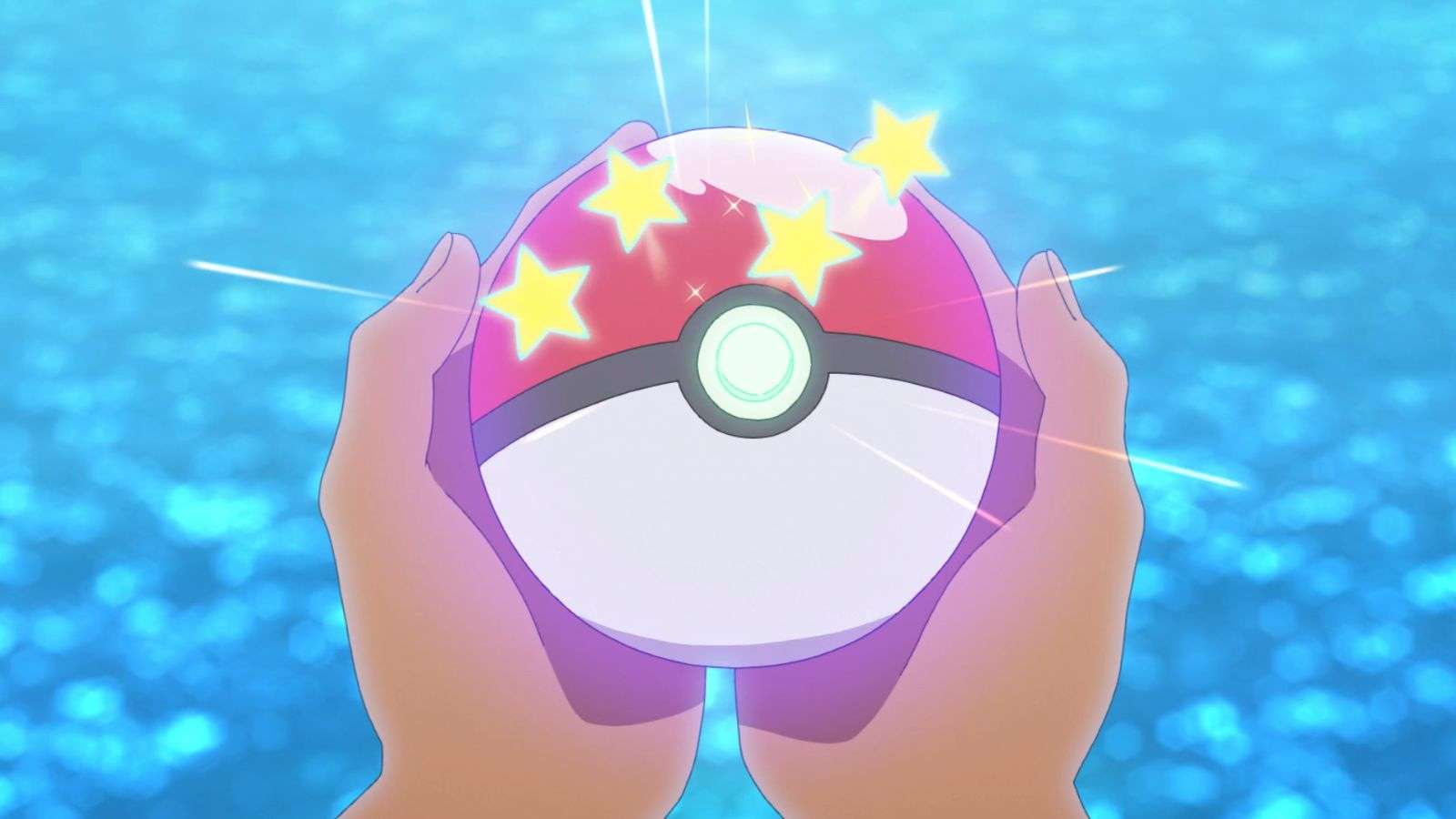 Poke Ball with stars from Pokemon Horizons anime.