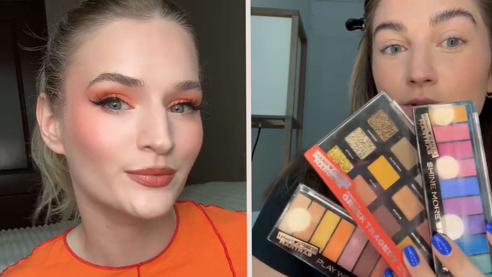 Aperol Spitz makeup and the makeup palettes that can be used for it.