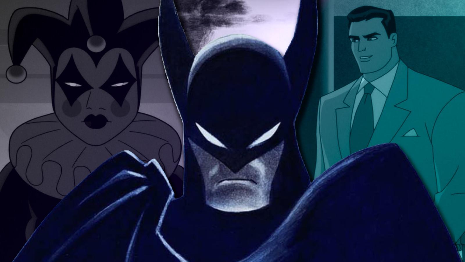 Batman: Caped Cruader's Batman, Harley Quinn and Bruce Wayne