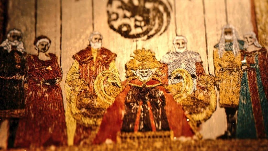 Viserys is crowned king by the Great Council, as seen in the House of the Dragon opening credits