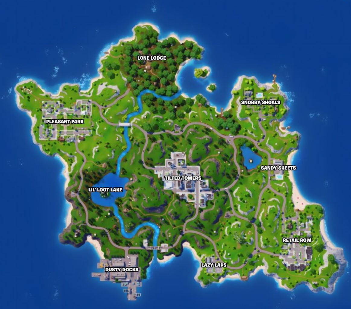 Карта Fortnite Reload и все локации OG