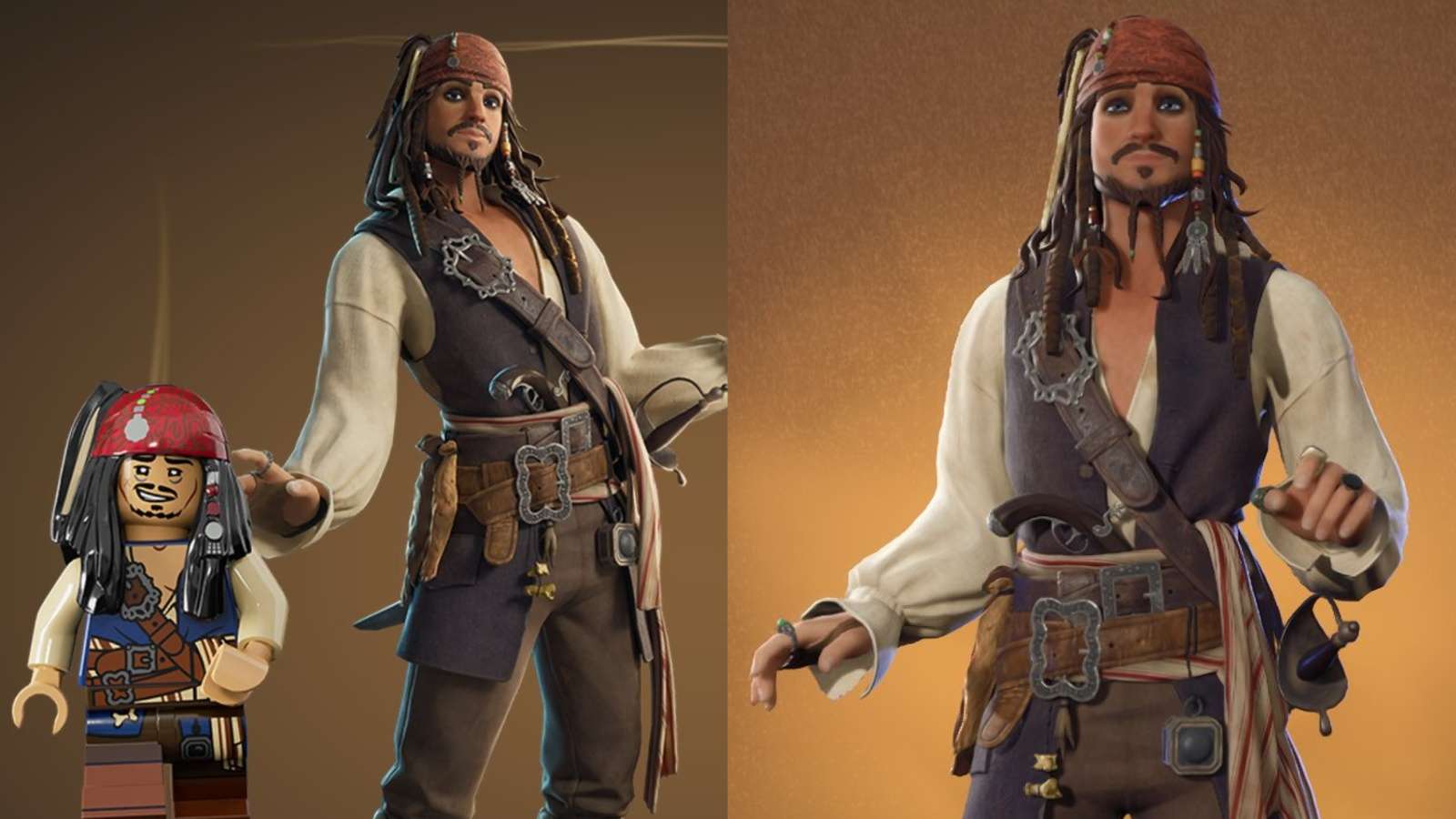 A screenshot featuring Jack Sparrow skin in Fortnite.