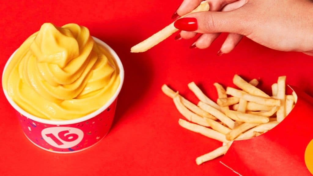 16 Candles frozen yogurt french fry