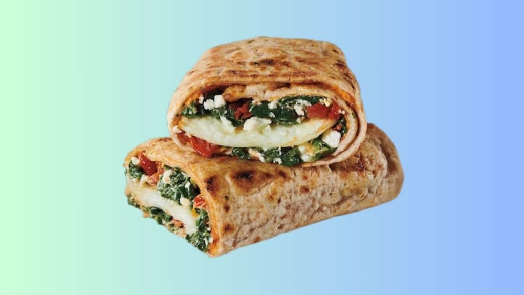 Spinach feta and egg white wrap.