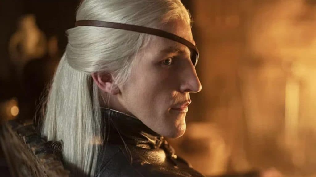Aemond Targaryen shows off his si8lky silver hair.