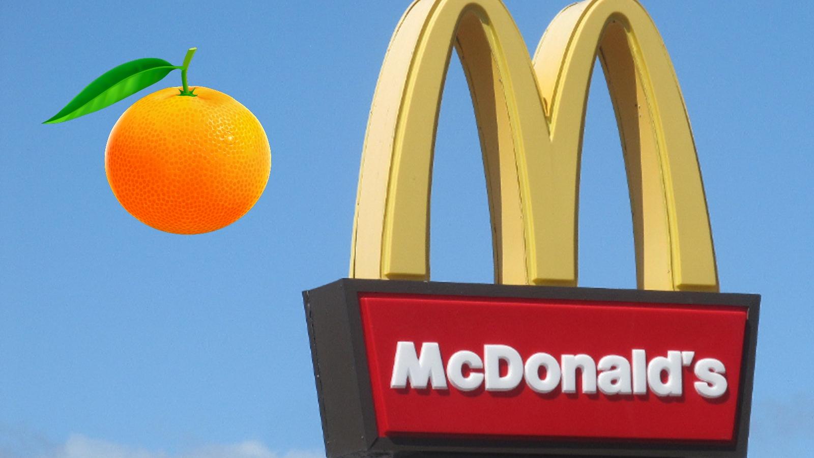 McDonald's sign with orange