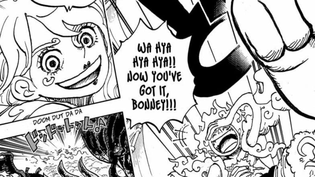 Bonney being inspired by Luffy's Gear 5