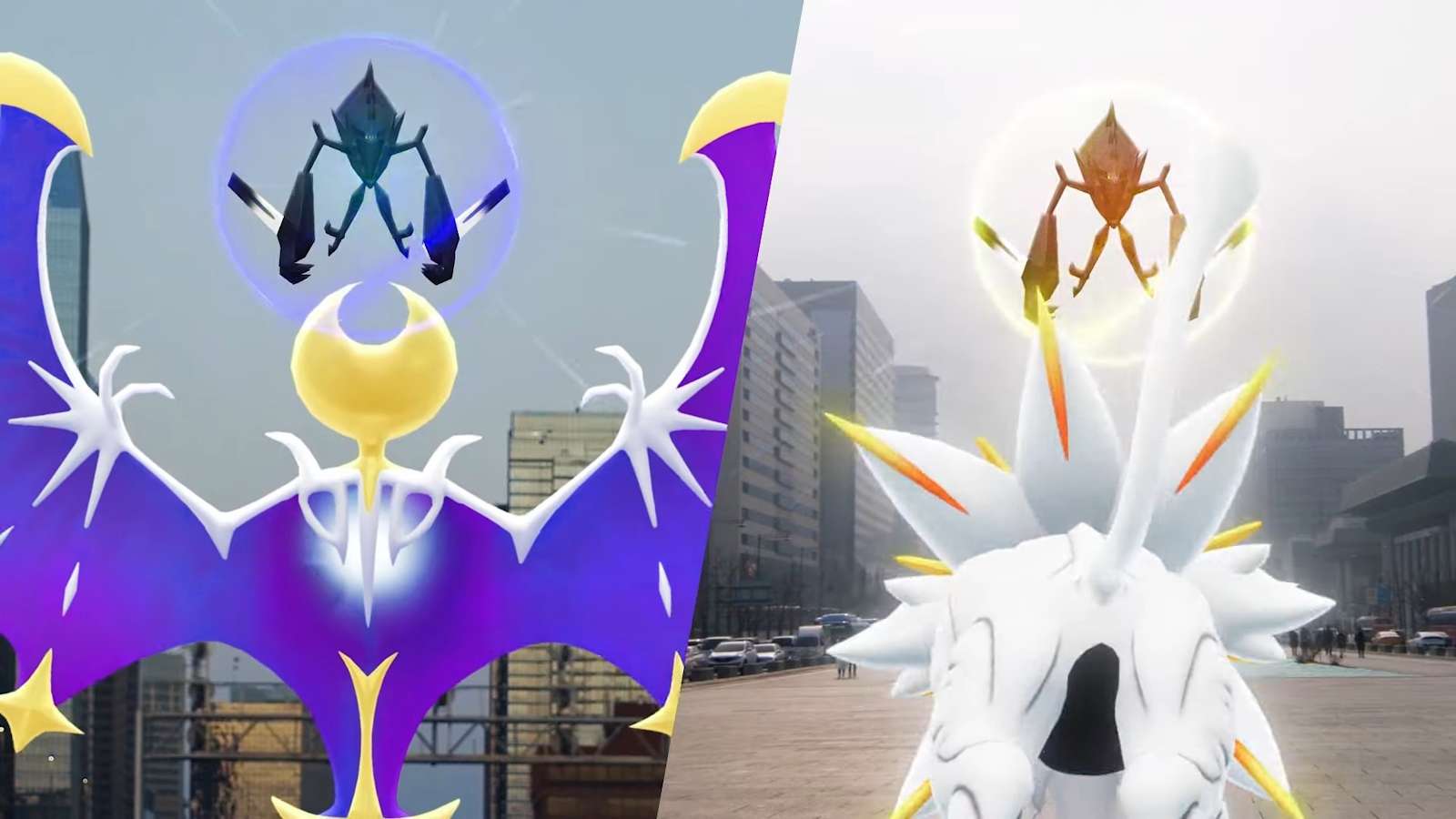 Necrozma Dusk Mane and Dusk Wings forms in Pokemon Go.